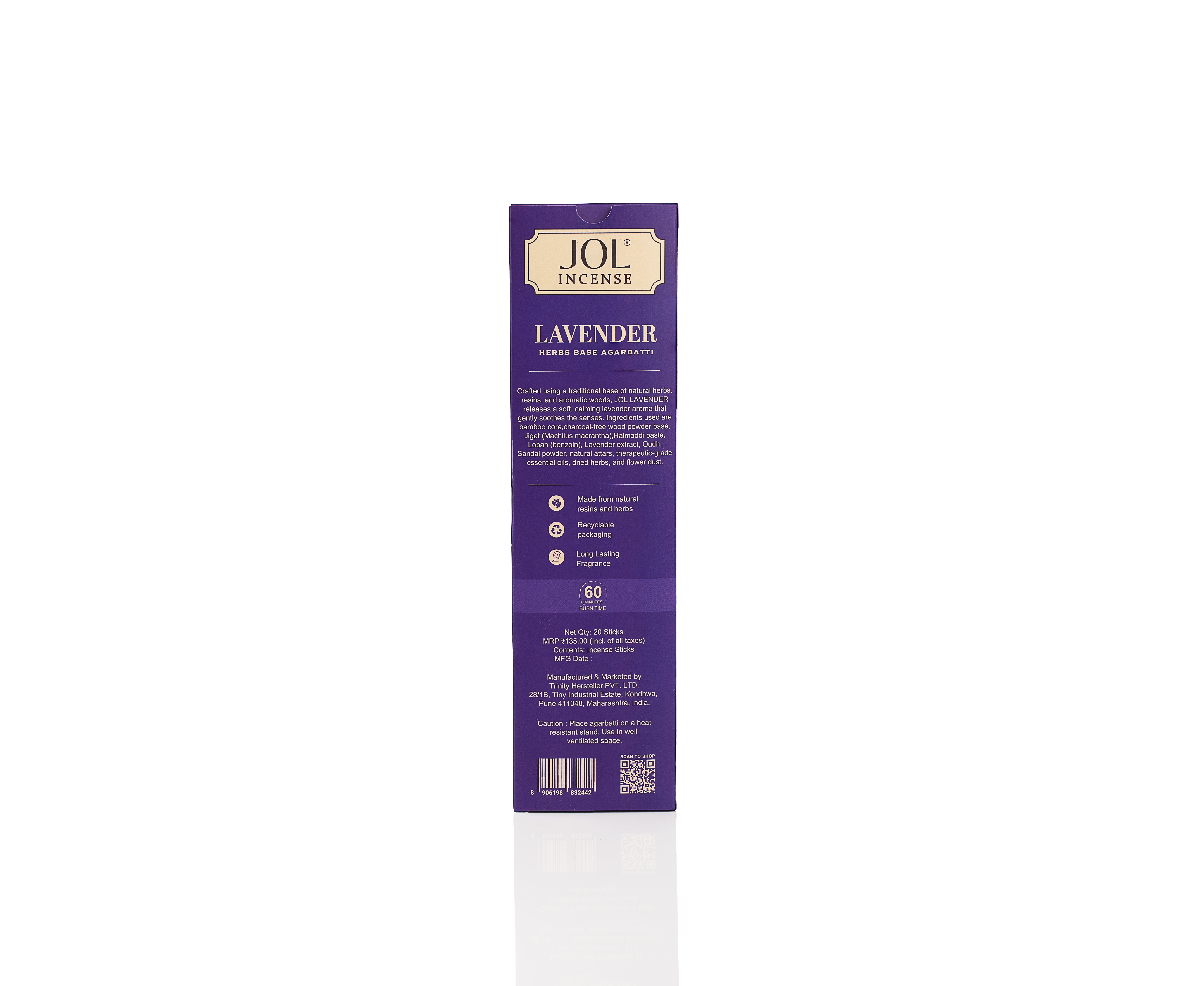 Jol Lavender Incense Natural Herbs & Resins Base Agarbatti