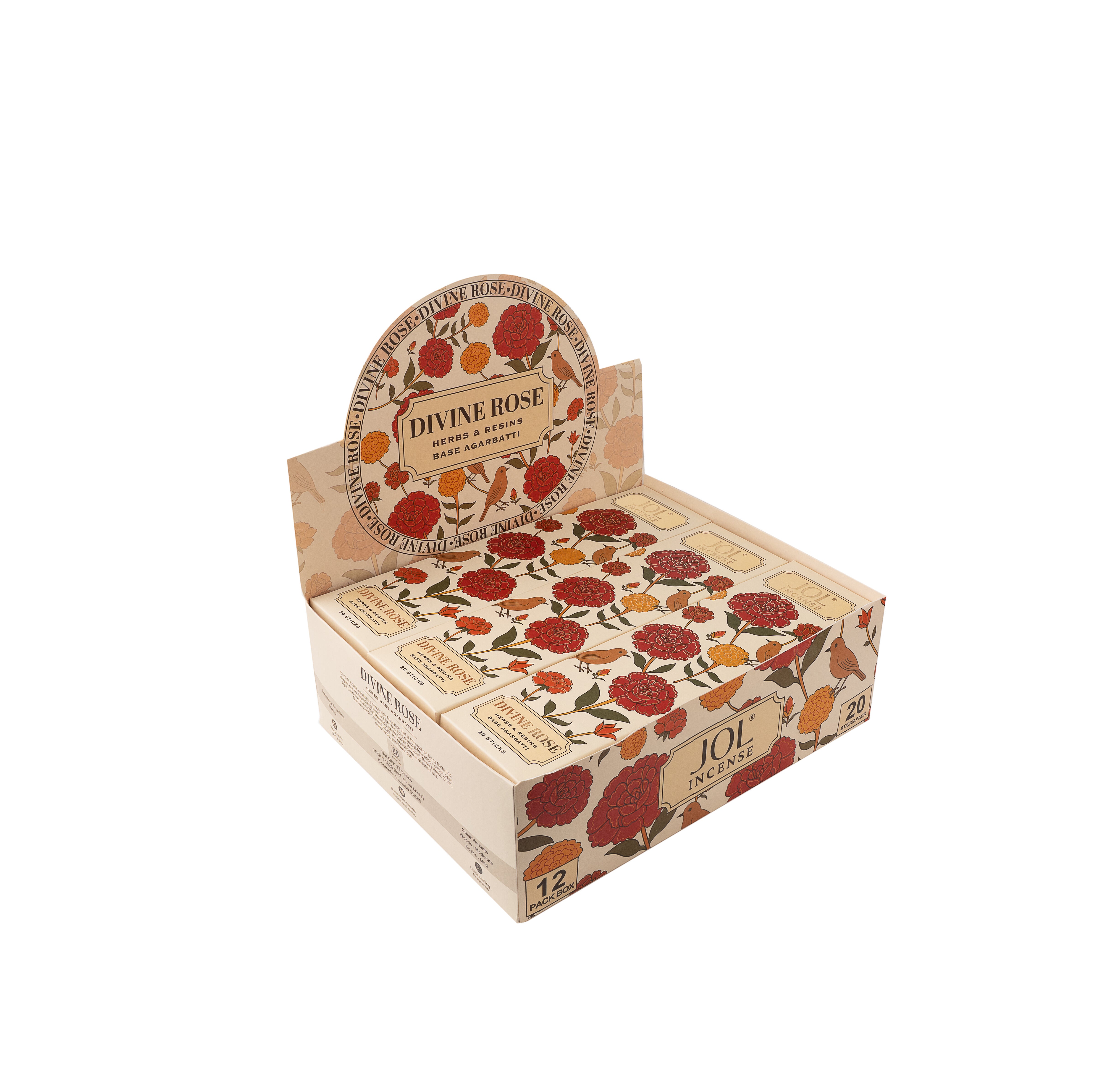 Jol Divine Rose Incense Natural Herbs & Resins Base Agarbatti