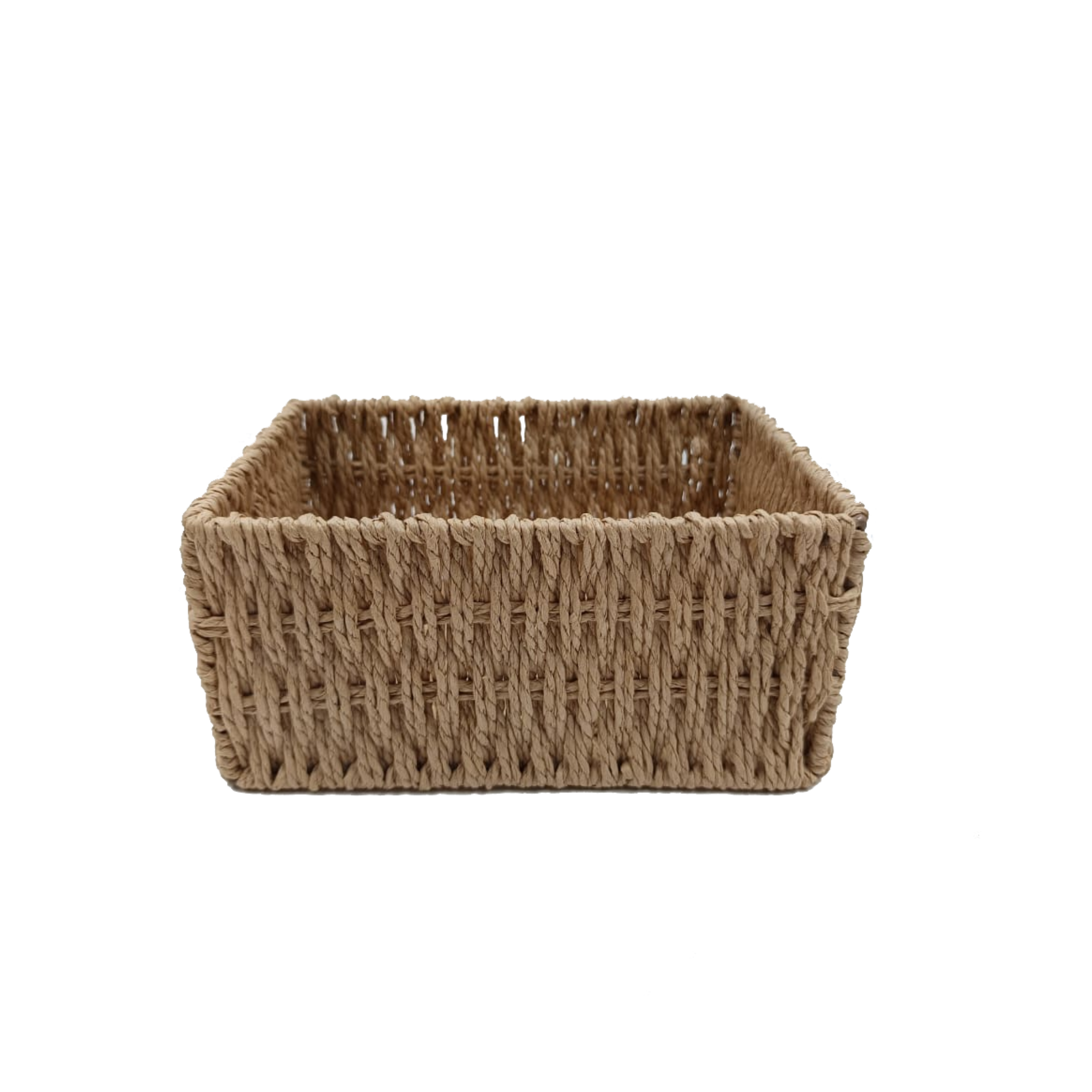 Wired Twisted Paper Frame Basket - Light Brown