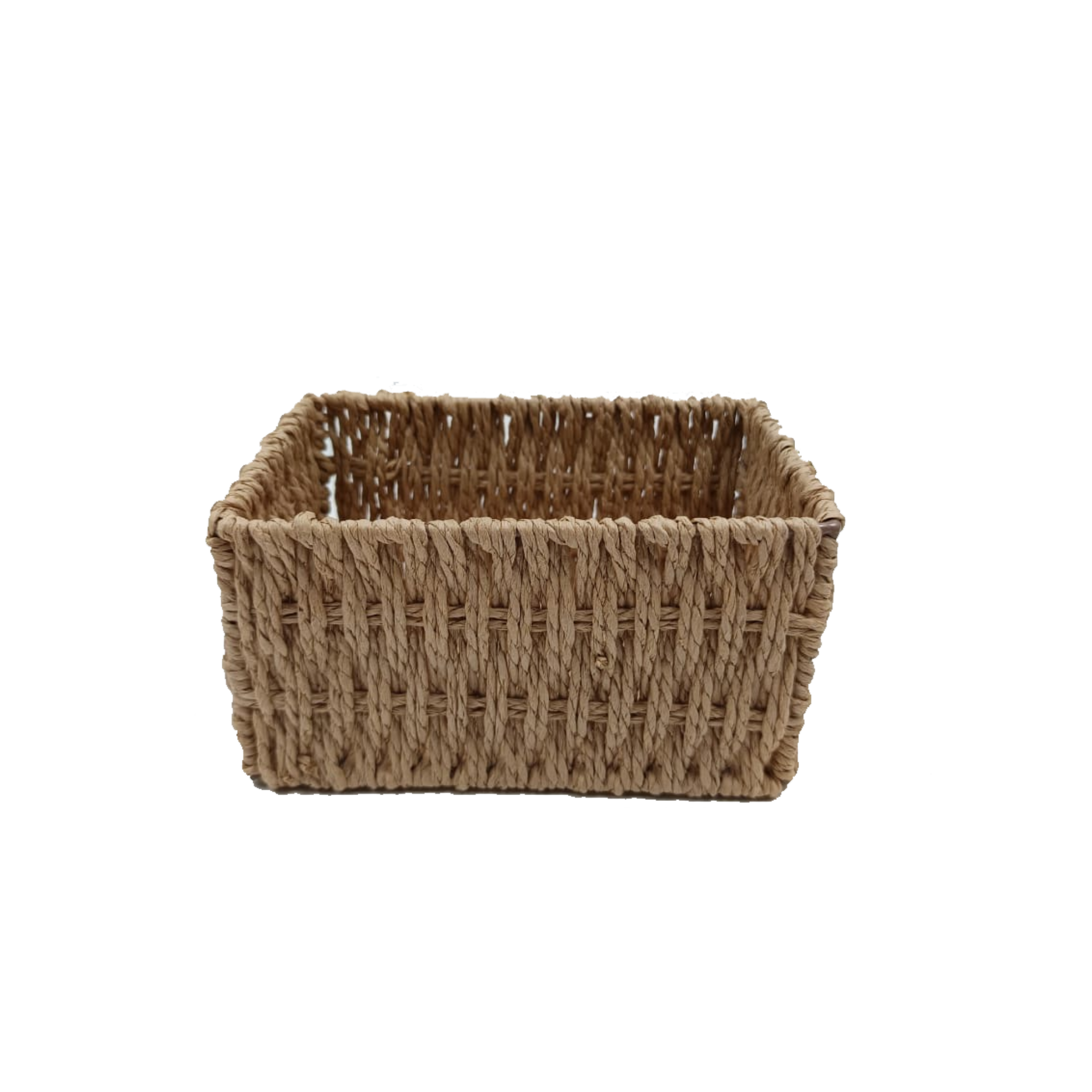 Wired Twisted Paper Frame Basket - Light Brown