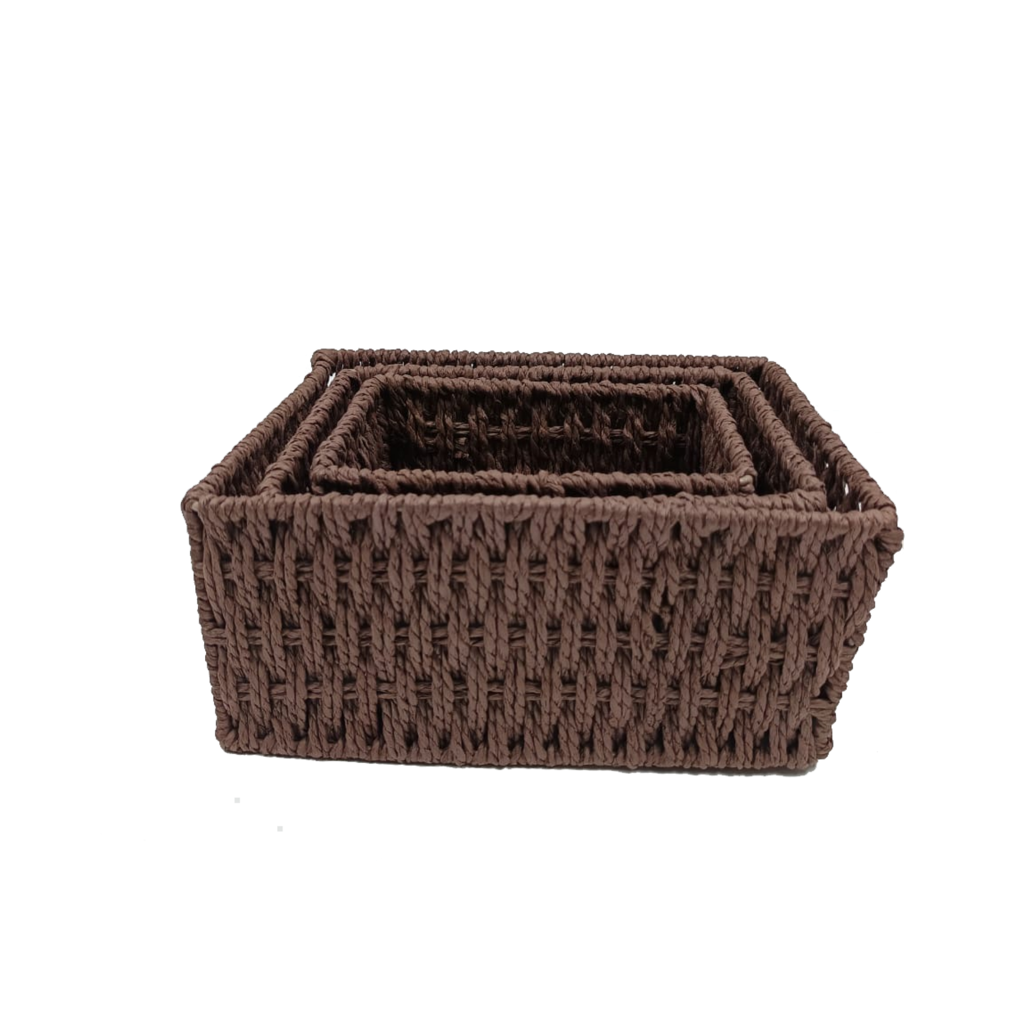 Wired Twisted Paper frame basket - Dark Brown