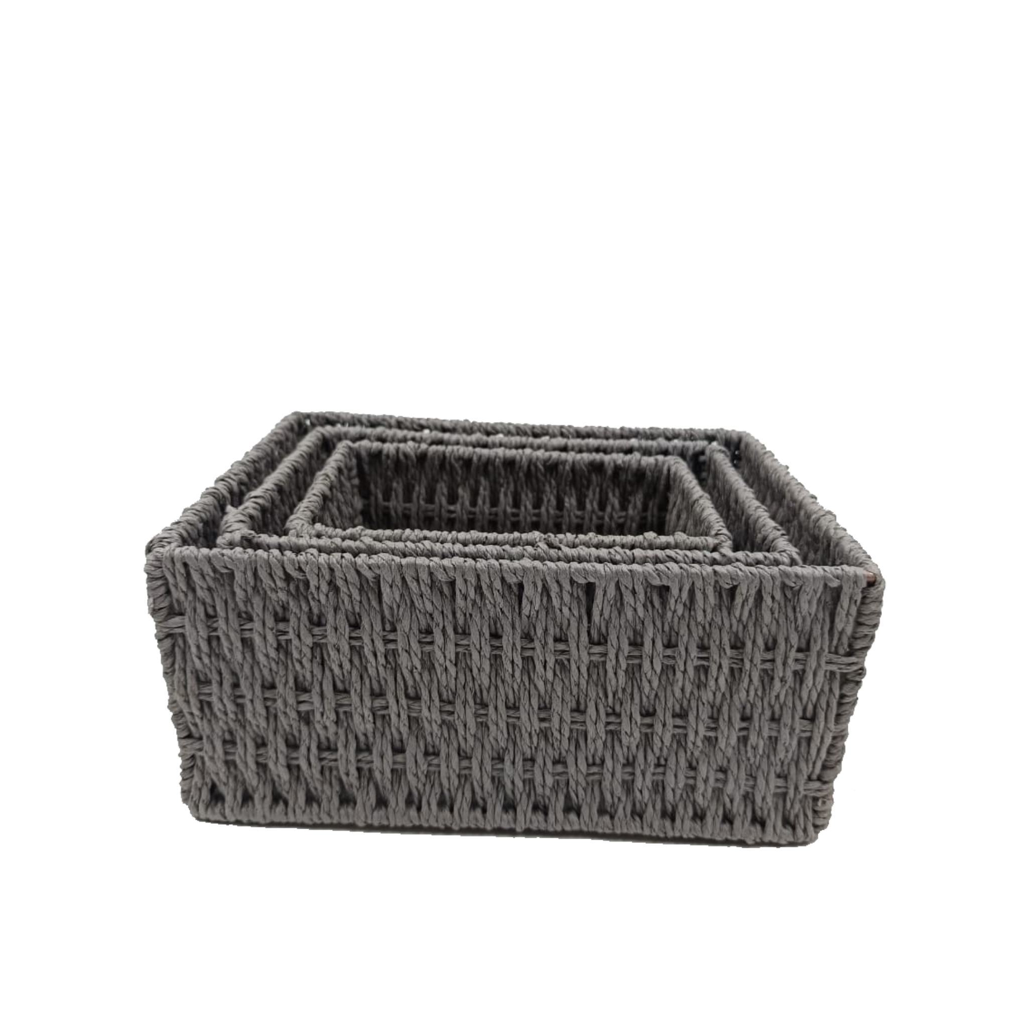 Twisted Paper Wired Frame basket - Grey