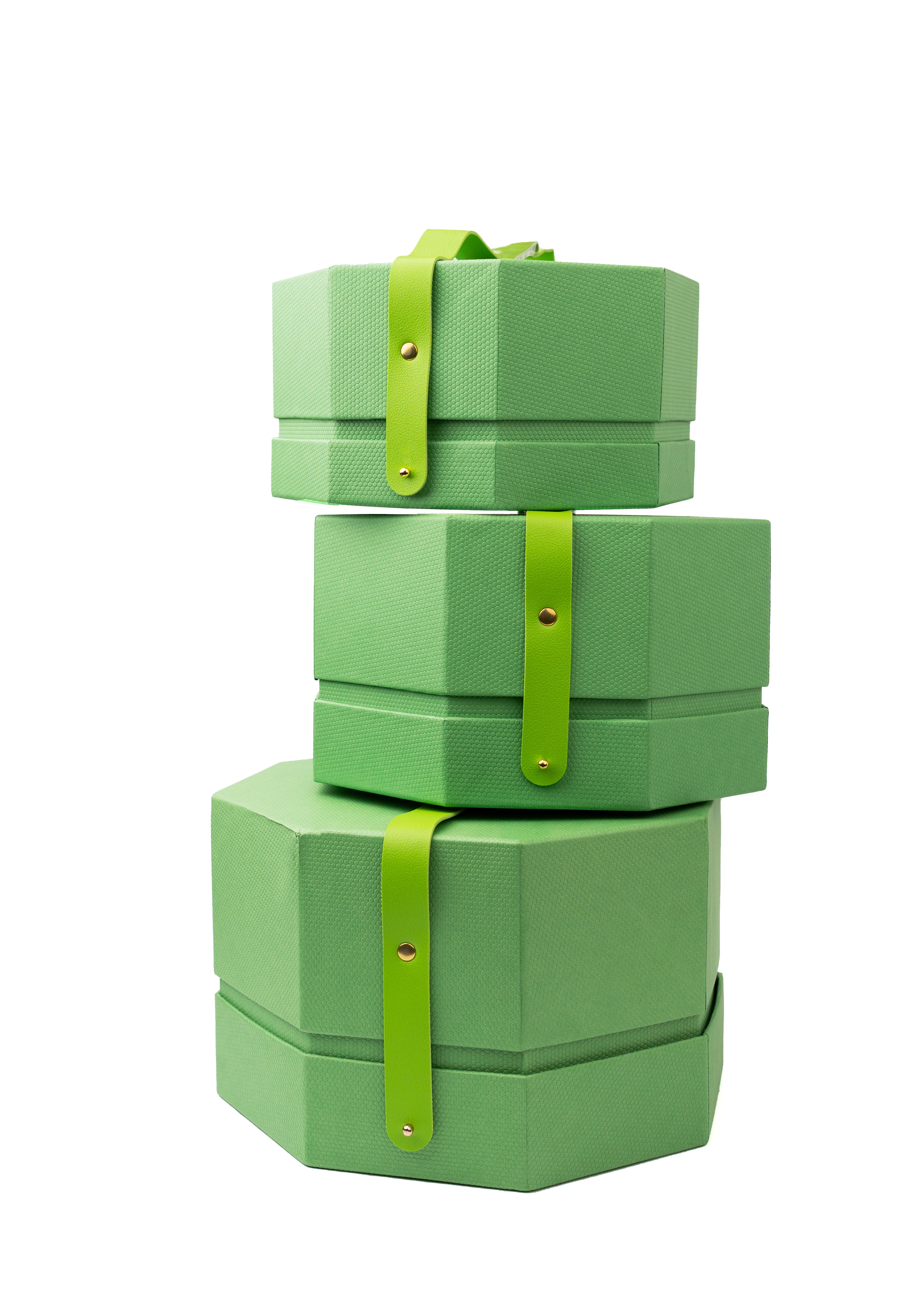 Green Hexa Handle Rigid Box