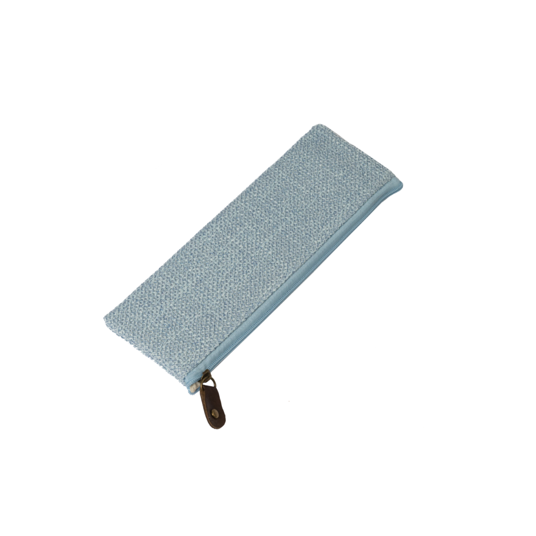 Jol BLUE COTTON ZIPPER POUCH