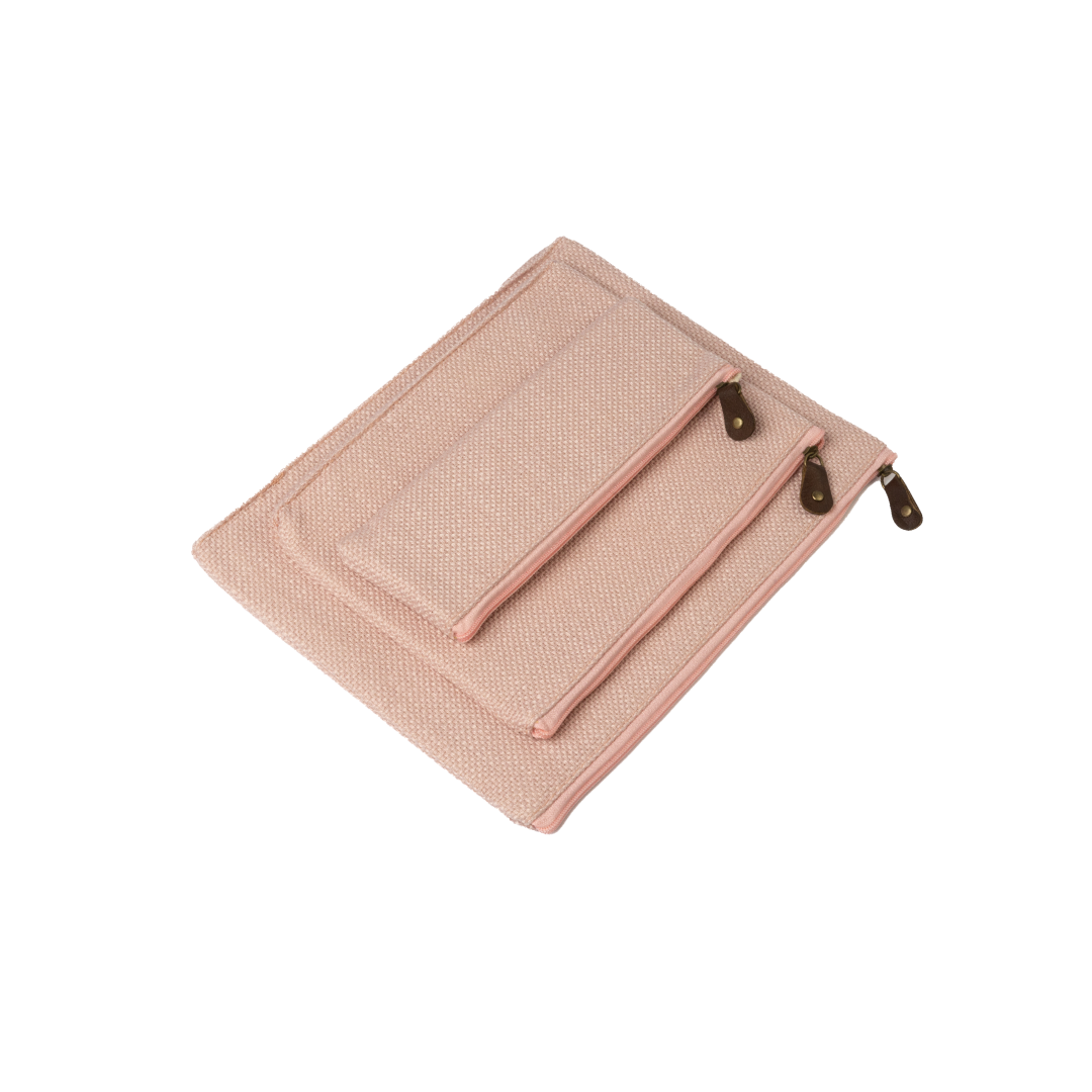 PINK COTTON ZIPPER POUCH