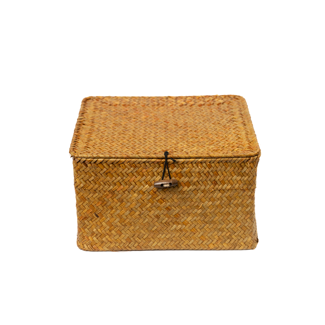 Woven Rattan Flap Storage Box