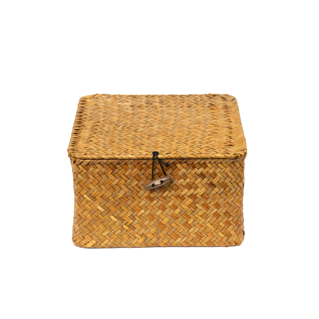 Woven Rattan Flap Storage Box