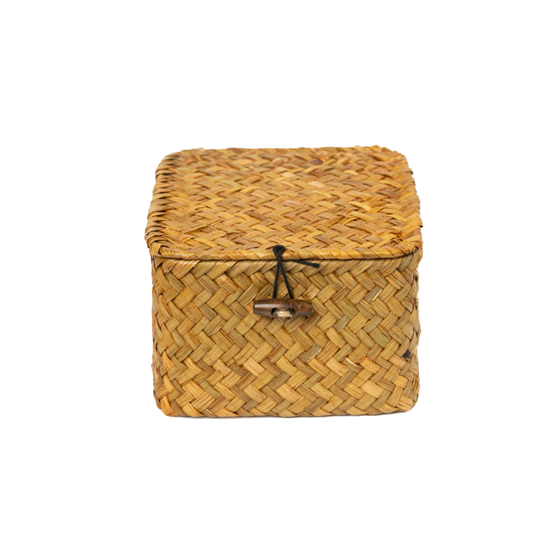 Woven Rattan Flap Storage Box