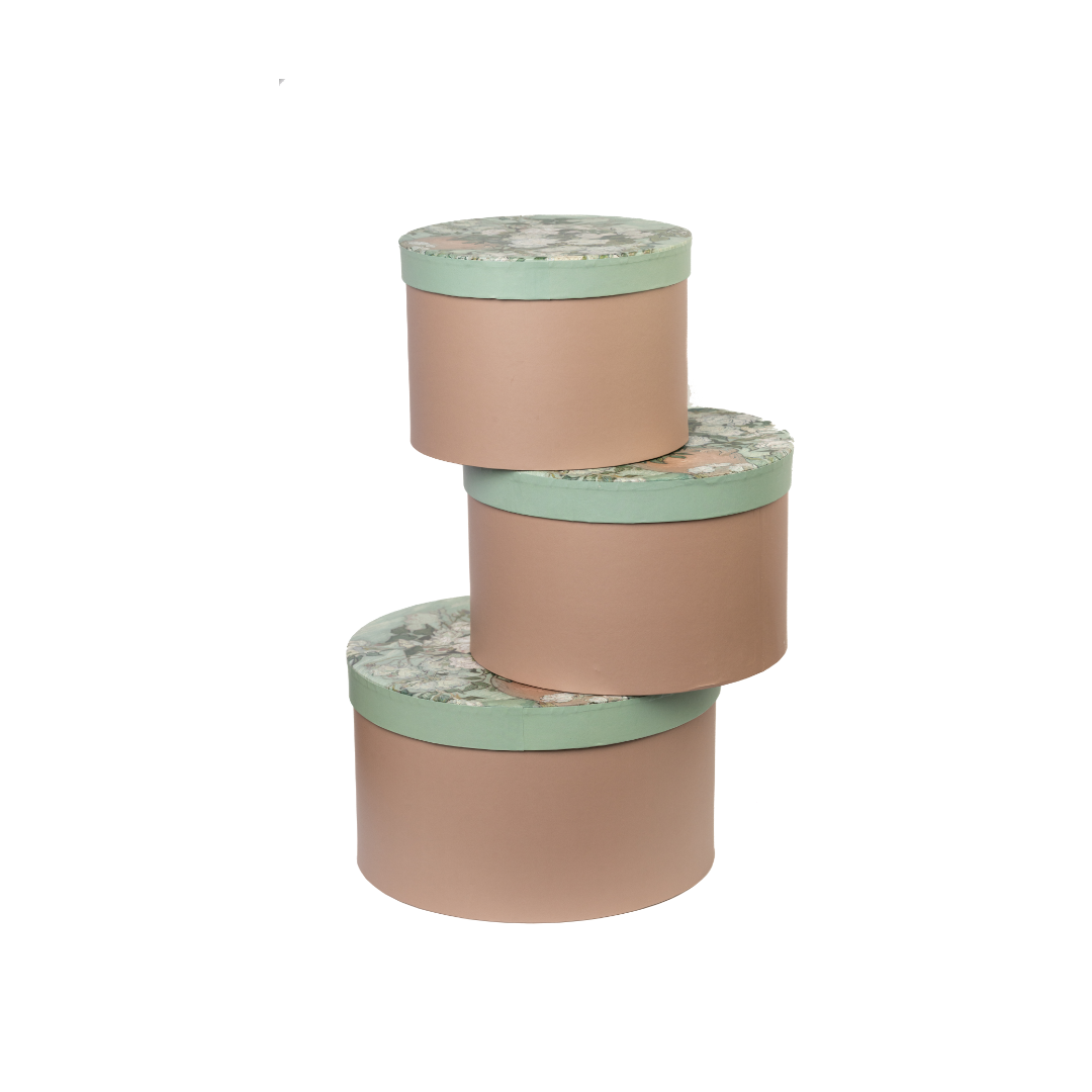 Salmon Pink Van gogh Flower rigid box