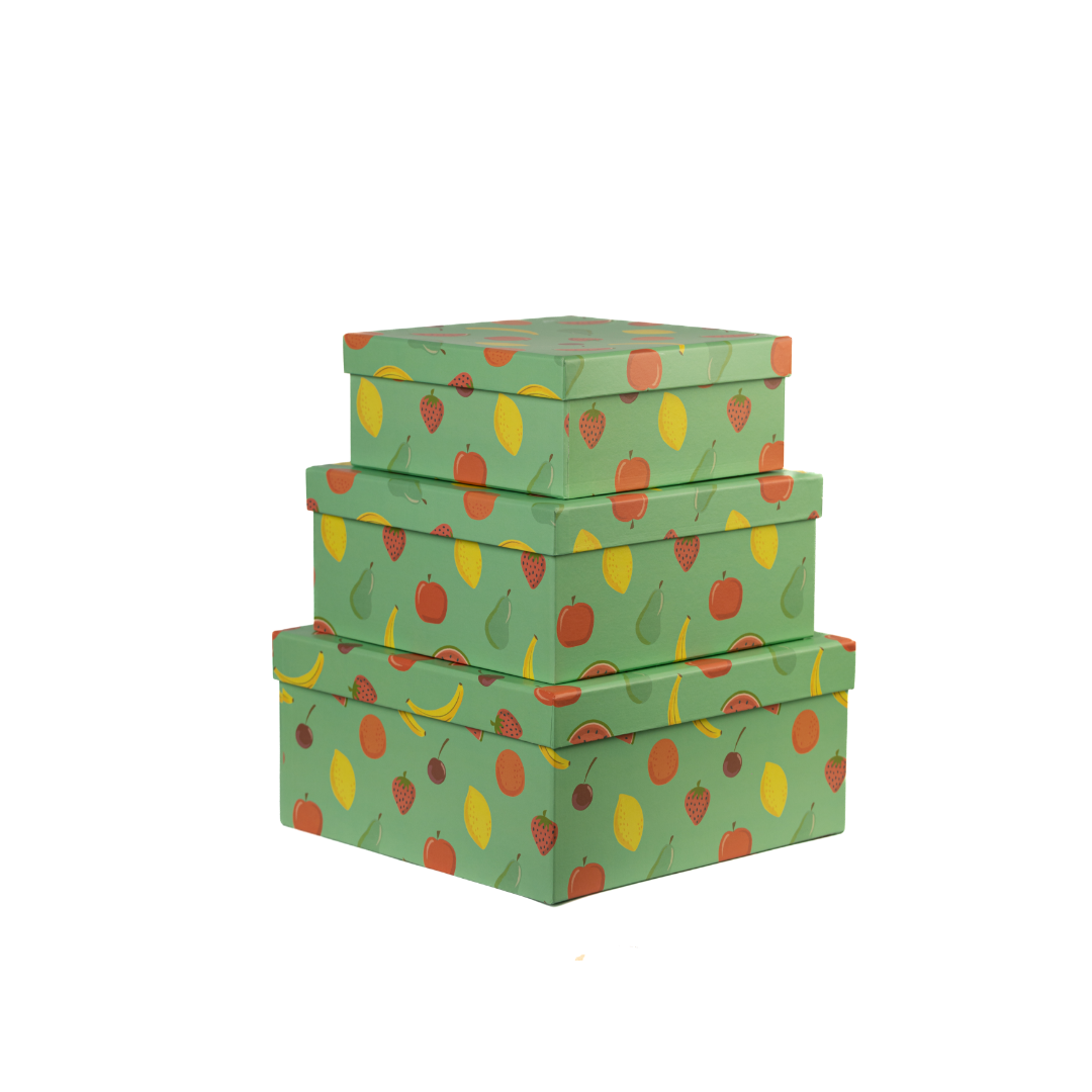 Green Fruit Print Gift Box