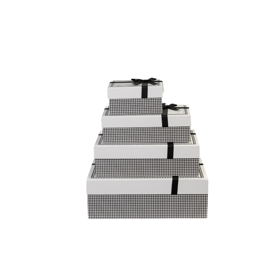 White Checkered Gift Box