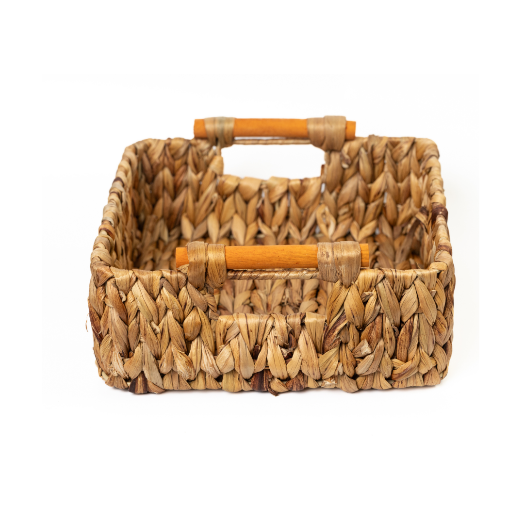 Water Hyacinth Storage Basket with Handle