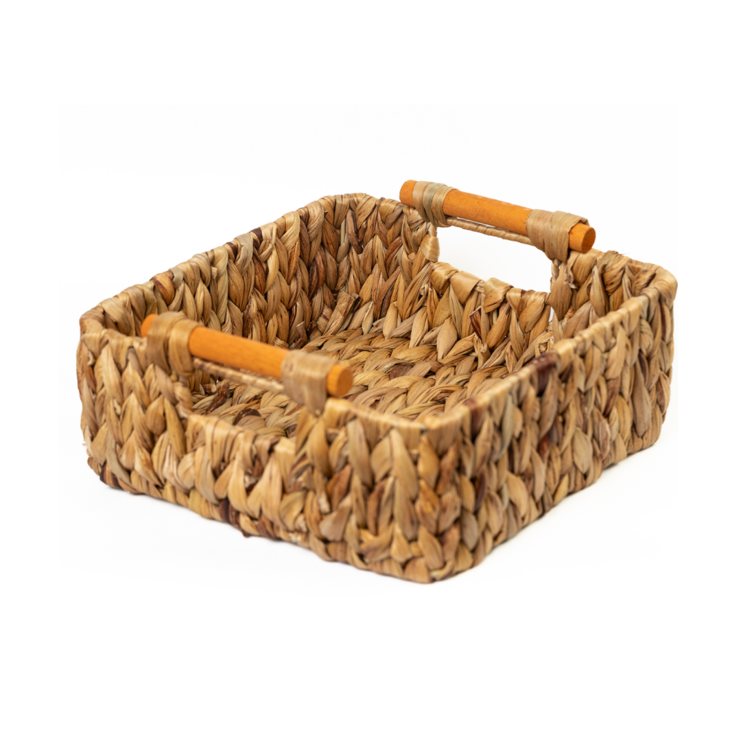 Water Hyacinth Storage Basket with Handle