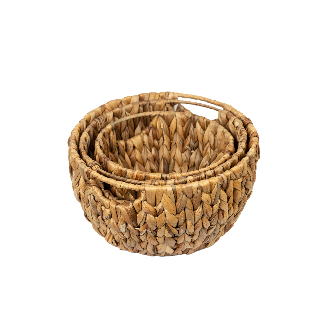 Water Hyacinth Storage Basket Round