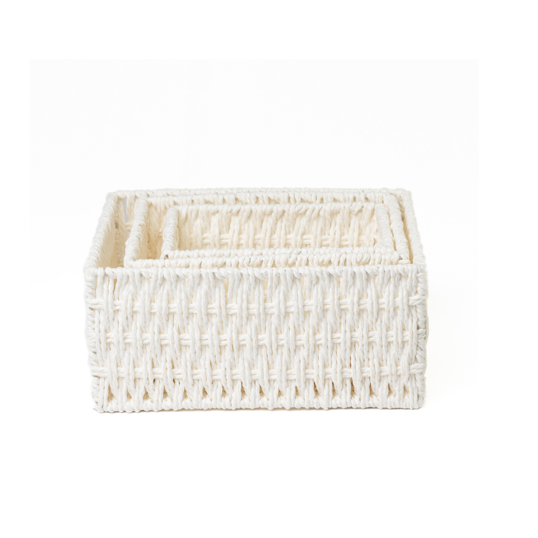 Wire frame basket - White