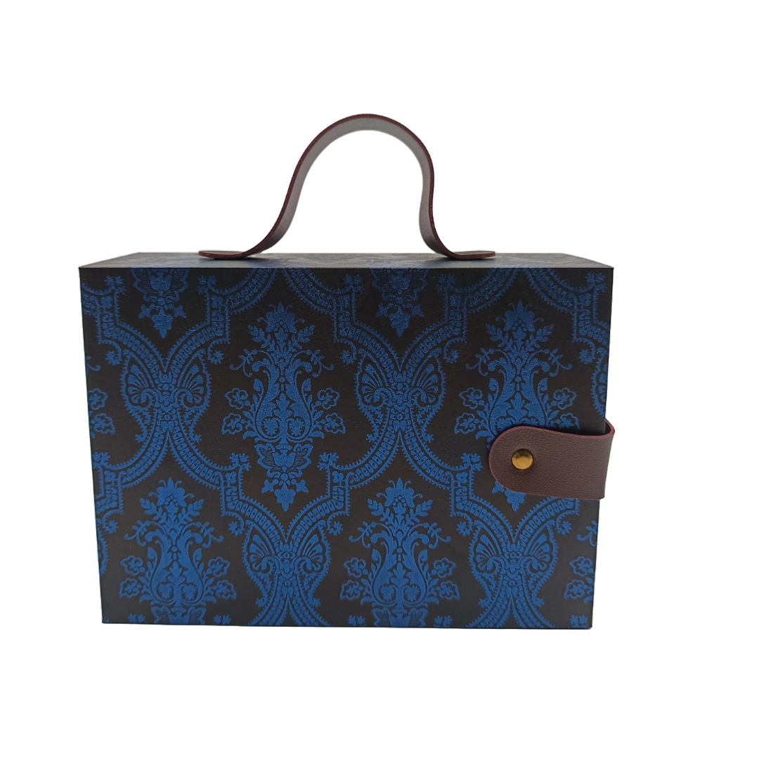 Blue Metallic Motif Gift Box