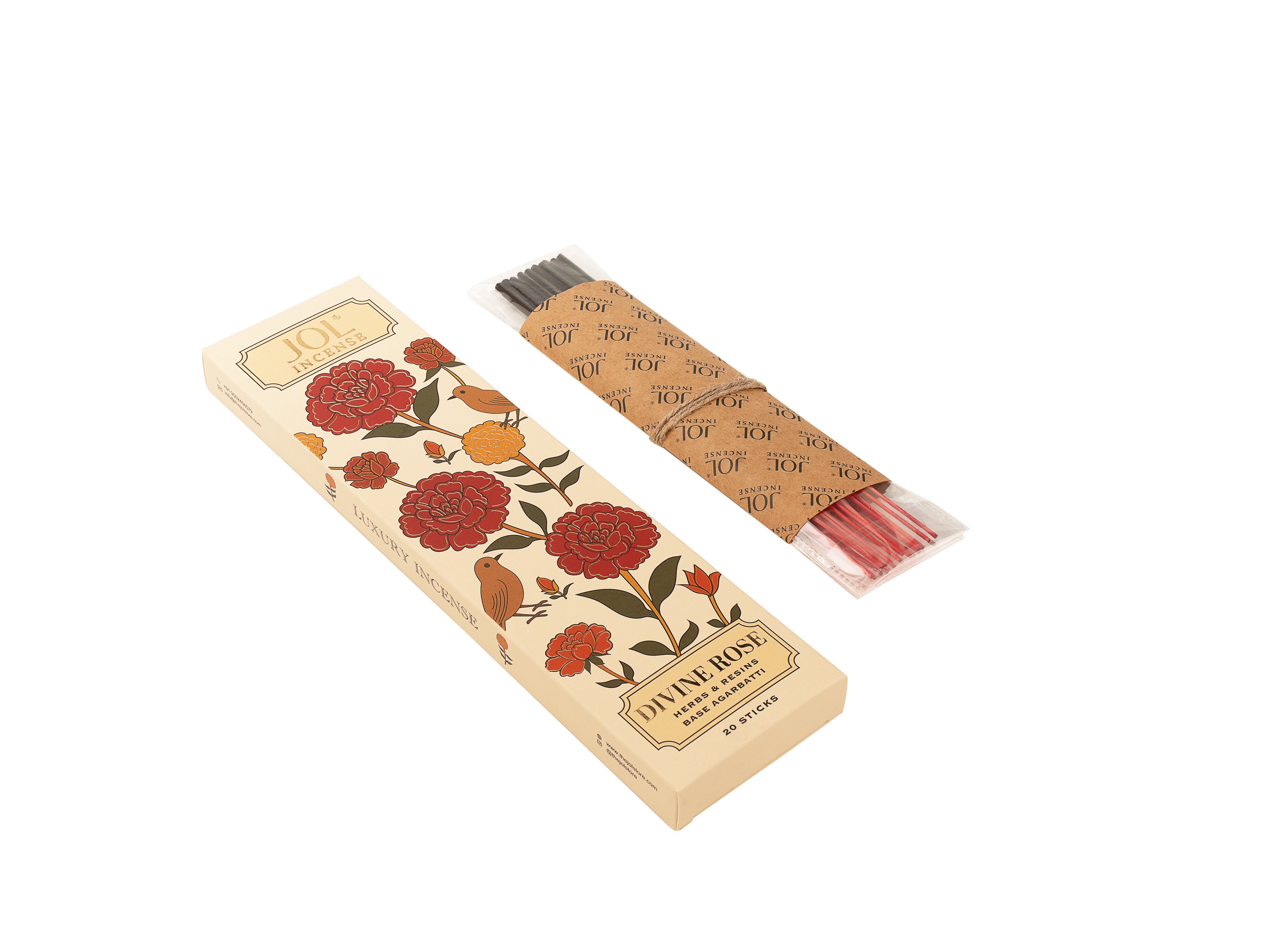 Jol Divine Rose Incense Natural Herbs & Resins Base Agarbatti