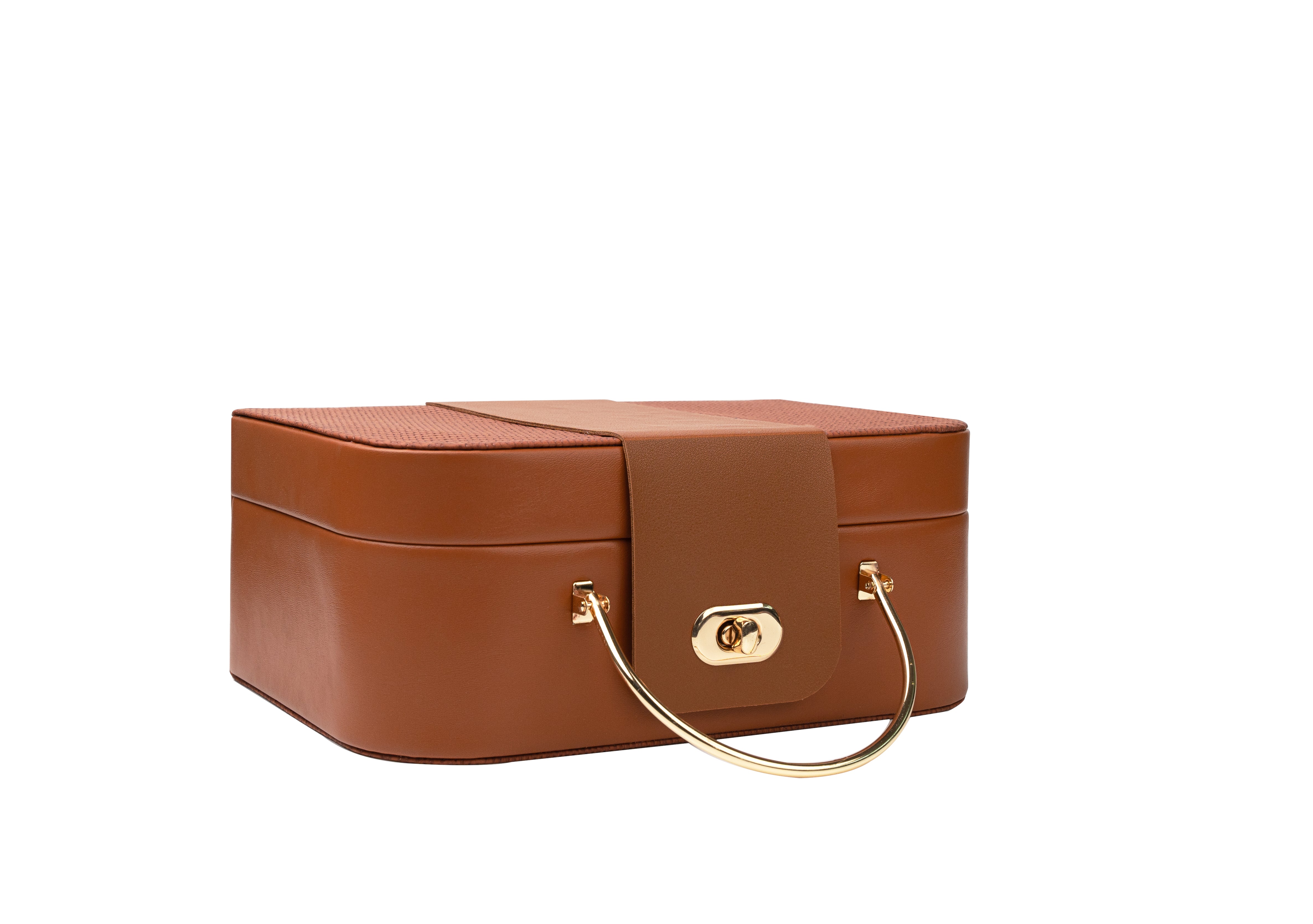 Brown Vanity Gift Box in MDF material with PU and velvet lining