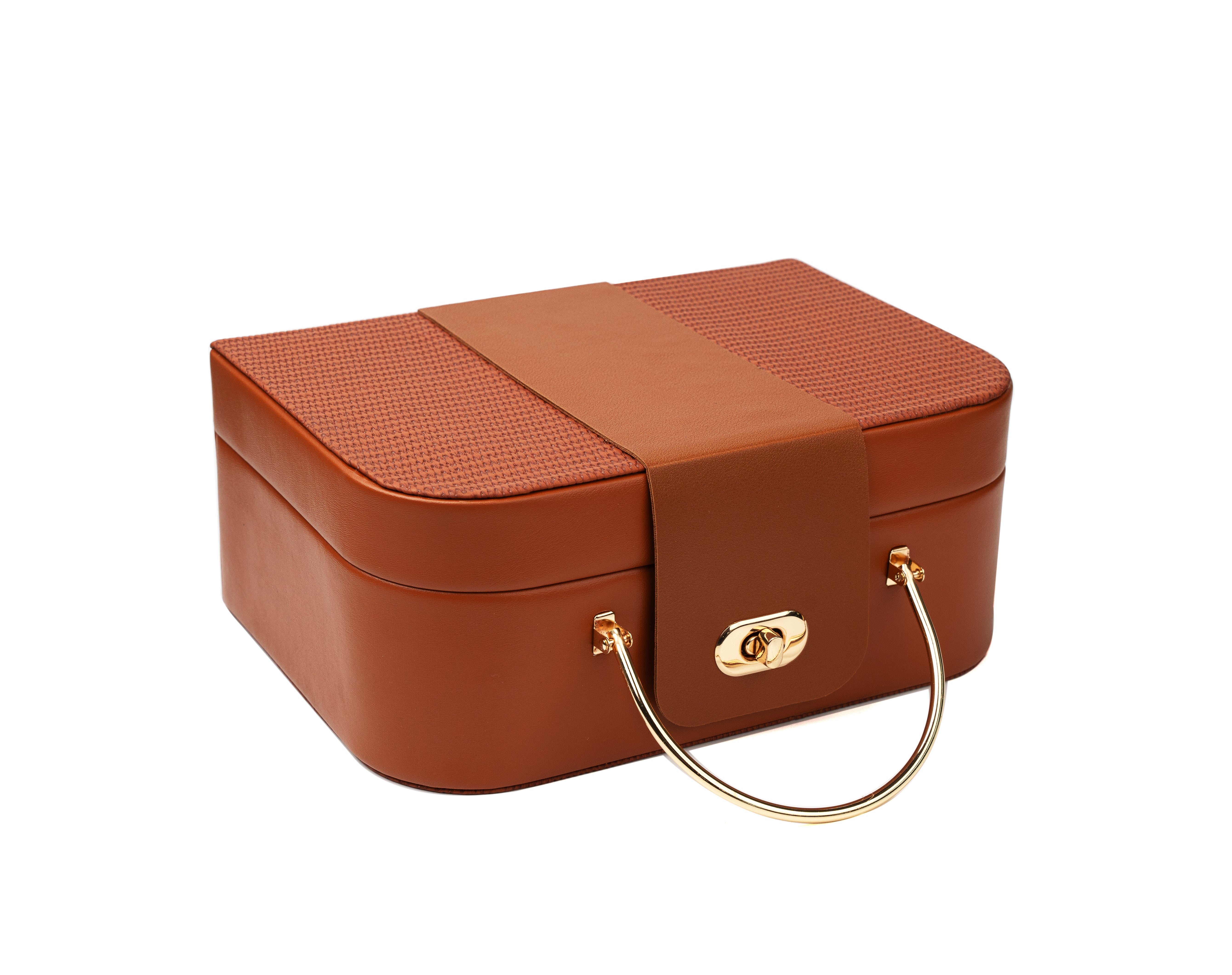 Brown Vanity Gift Box in MDF material with PU and velvet lining