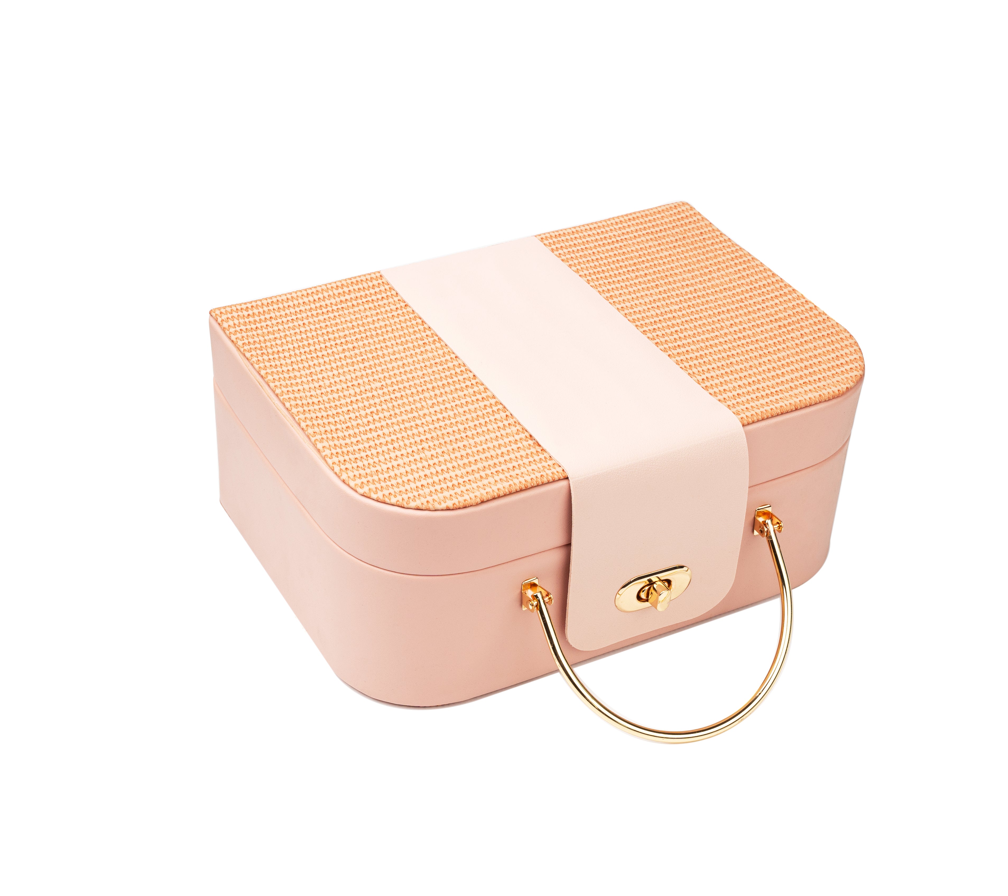 Peach Vanity Gift Box in MDF material with PU and velvet lining