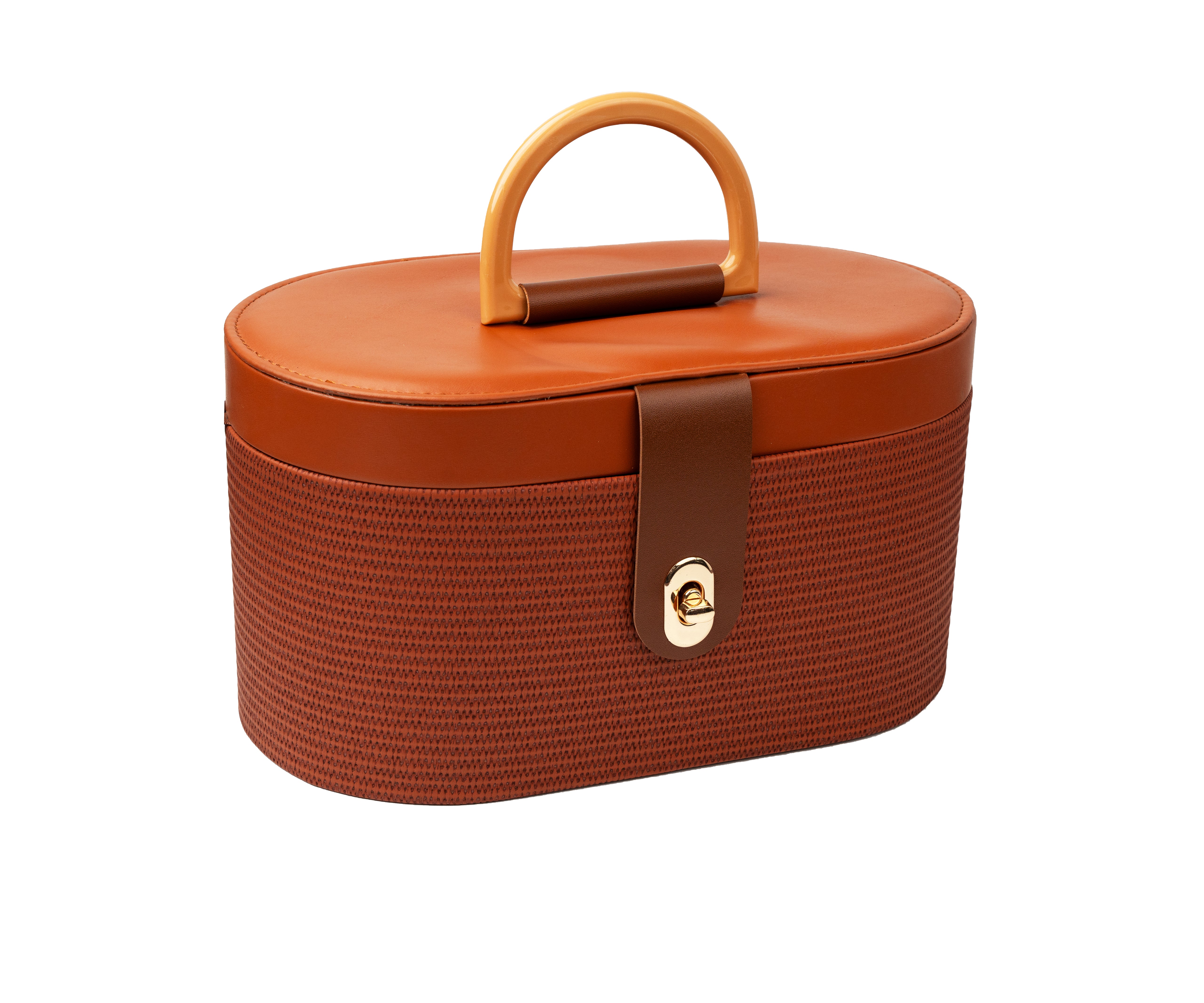 Brown Oval Vintage Vanity Gift Box