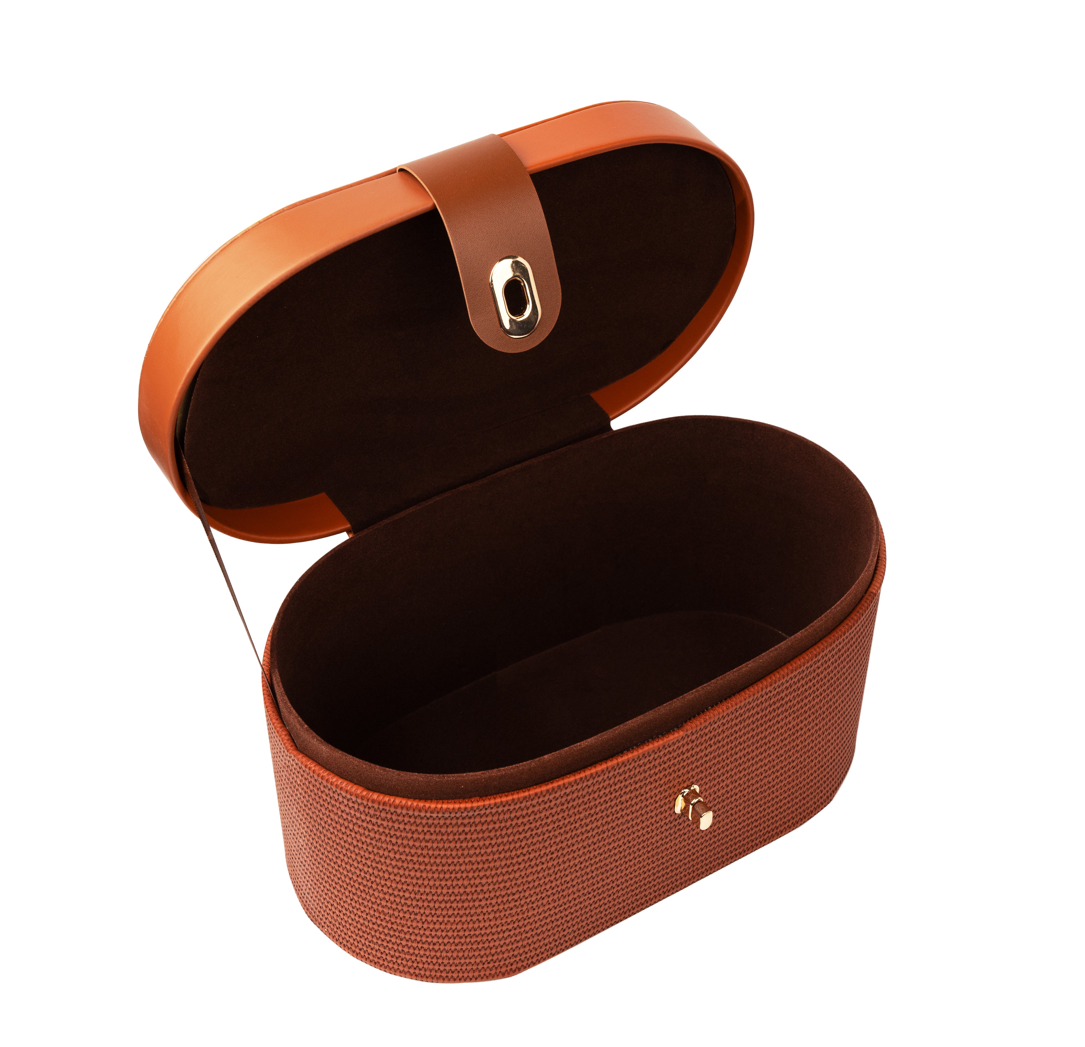 Brown Oval Vintage Vanity Gift Box