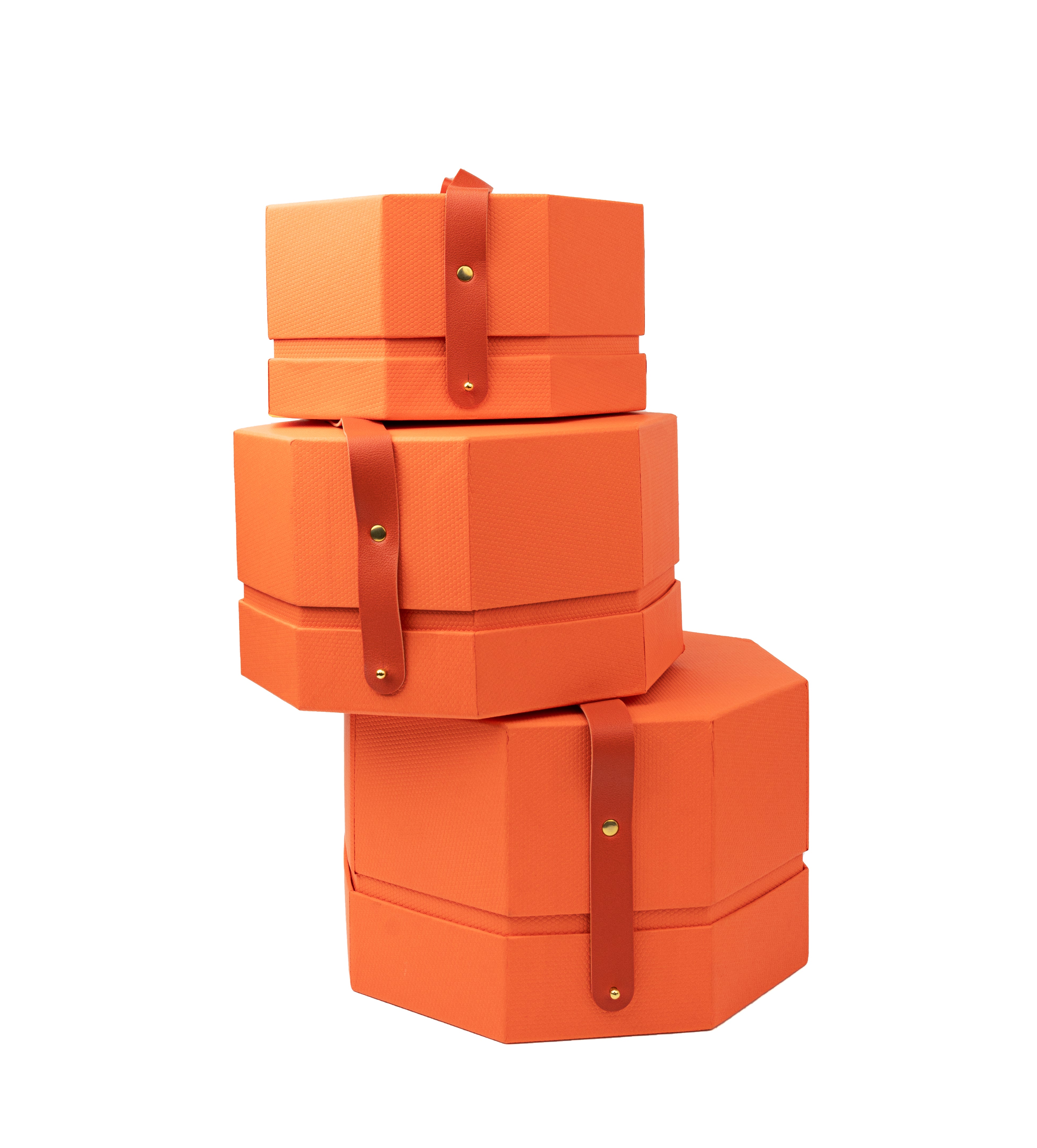 Orange Hexa Handle Rigid Box