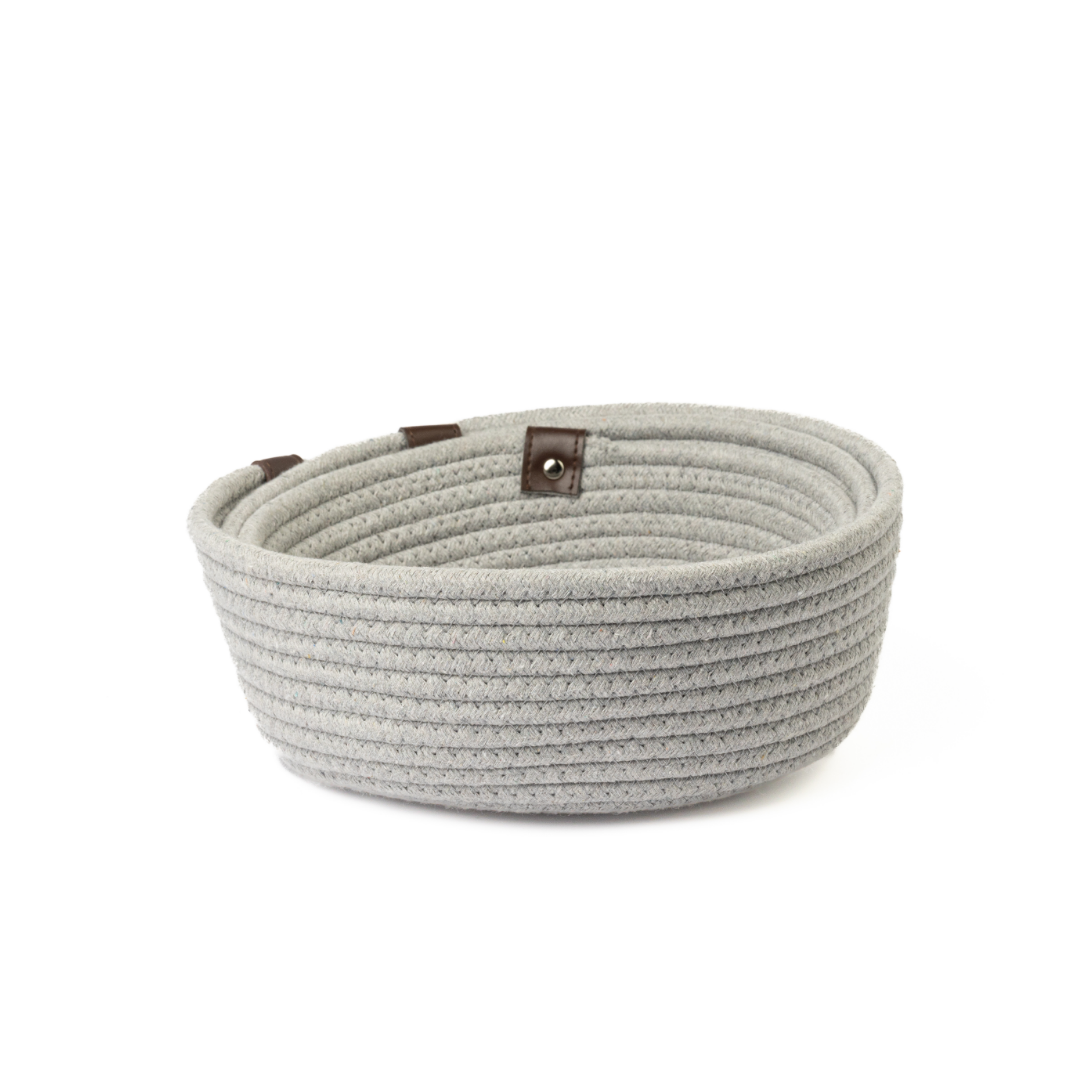 Mini Rope Storage Natural Handwoven Jute Shelf Basket (Set of 3)