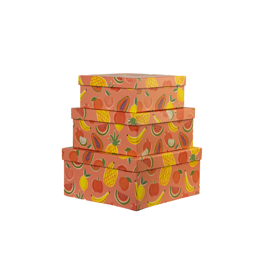 Orange Fruit Print Gift Box