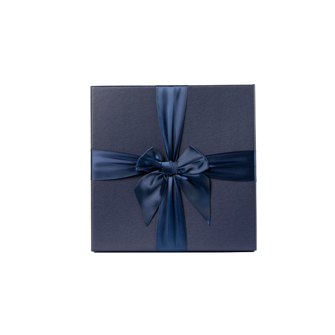 Navy Blue White Gift Box