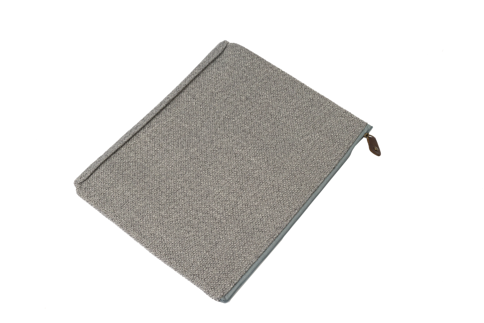 GREY COTTON ZIPPER POUCH