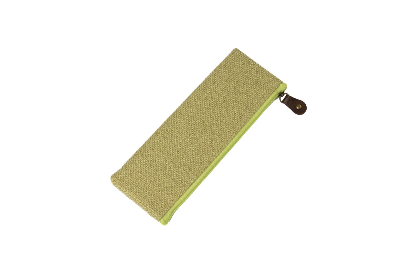 GREEN COTTON ZIPPER POUCH