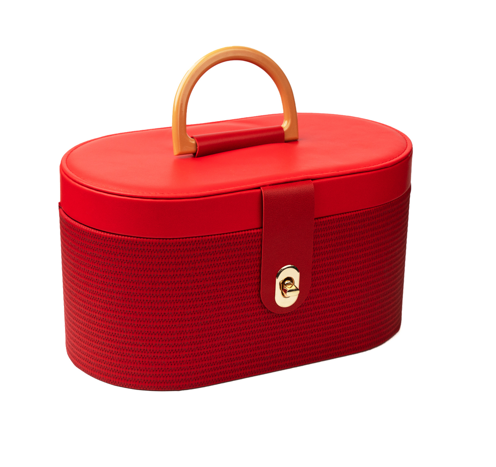 Jol Red Oval Vintage Vanity Box | Luxury Vanity Box India | JOL